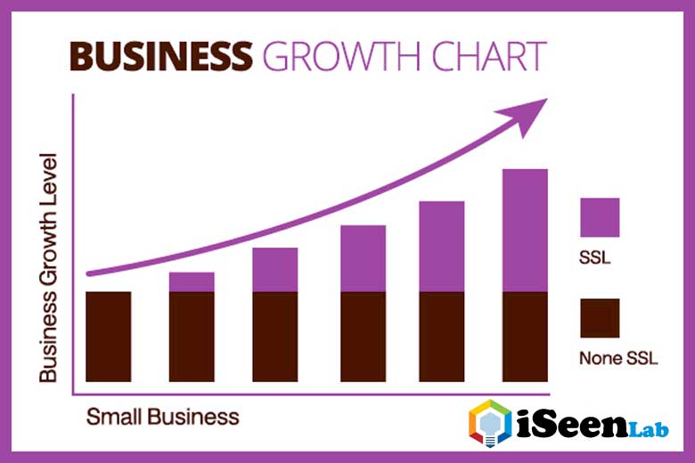 business growth chart with ssl certificate